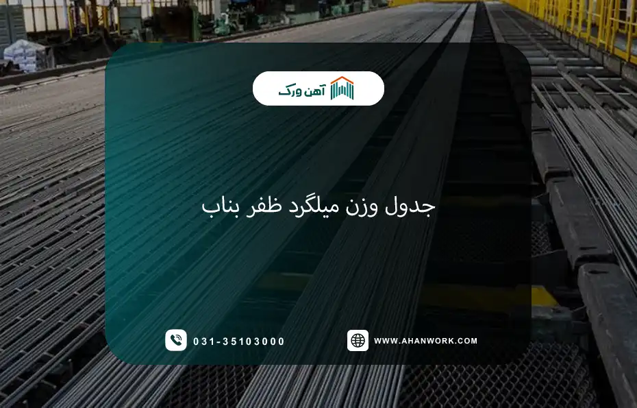 جدول وزن میلگرد ظفر بناب