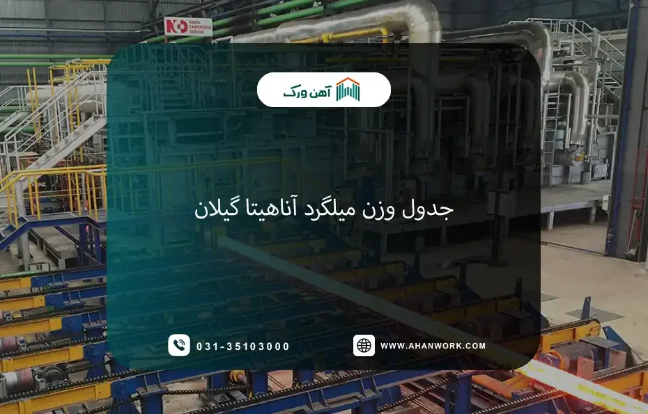 جدول وزن میلگرد آناهیتا گیلان